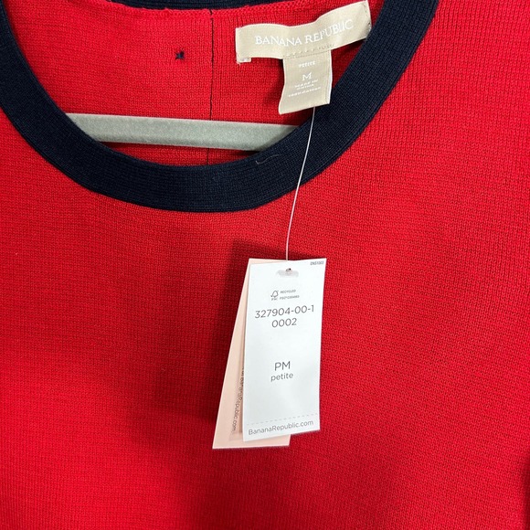 Banana Republic Color Colorblock Red Black Sweater Dress Size Medium New - Picture 5 of 6